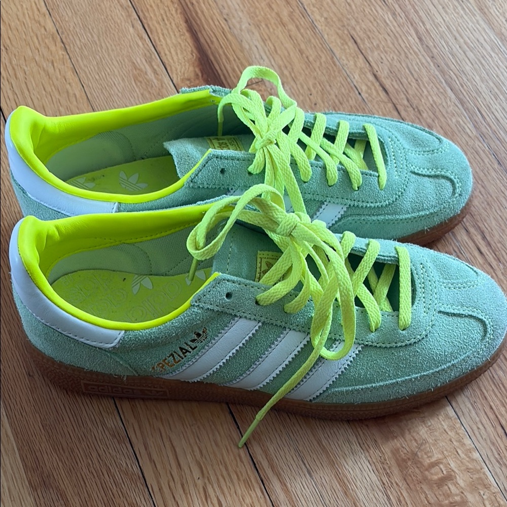 Adidas Mint Green and Neon Yellow handball , worn once !